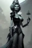 Placeholder: Sophia Loren as evil queen in black leather, cleavage, angry, stern look. character design by cory loftis, fenghua zhong, ryohei hase, ismail inceoglu and ruan jia. unreal engine 5, artistic lighting, highly detailed, photorealistic, fantasy