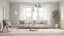 Placeholder: modern living room with sofa. scandinavian interior design furniture. 3d illustration