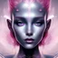 Placeholder: cosmic girl with a third eye in the middle of her forehead and pink hair, detailed, fractal