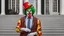 Placeholder: anthony blinken dressed as a clown