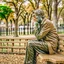 Placeholder: A figure of a man thinking about complex issues sitting on a park bench.