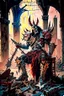 Placeholder: metal maden male chaos warrior of khorne in armor is holding a great sword in a ruined post-apocalyptic city, sci-fi, fantasy, horror, skulls on the ground, blood, Tornado, Roman, Empty chairs,Tangled roots,Key, Warped,Mangled,Ethereal, (Isolation:1.1), (Glaze:1.1), (Reflected light:1.2), Glass, Polygon, ultra detailed, intricate, oil on canvas, dry brush, (surrealism:1.1), (disturbing:1.1), trending on artstation, sharp focus, studio photo, intricate details, highly detailed, by greg rutkowski,