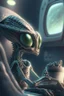 Placeholder: Alien watching a movie ,highly detailed, artstation, sharp focus,4k