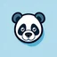 Placeholder: logo of a panda head in the cartoon style, flat, minimalist