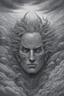 Placeholder: Nightmare in my mind, evil in many faces, Busch painting nightmare, thin line draw, 3D gray clouds colors