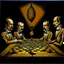 Placeholder: Poker Game: Jerome Bosch, M. C. Escher, Salvador Dali, Rene Magritte