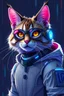 Placeholder: cyberpunk, cat, furry, cybercat furry human