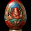 Placeholder: A pale red angelic fairy realm in a thunderstorm designed in Matryoshka dolls painted by Peter Carl Faberge