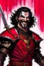 Placeholder: Strahd von Zarovich smiling, holding a bloodied sword