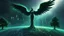 Placeholder: matrix universe, space, planets, god creation, angels from other dimensions with beautiful wings, trees on the planet, behind green crystals of light, few tiberium monolith deposits on the planet near tree,