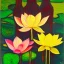 Placeholder: painting botle lotus, backlit, pastel, vangoh