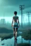 Placeholder: Ultra Realistic image, 25 years old brunette woman, portrait, small stature, small chest, yakuza body tattoo, latex dress, short, rain, fog, hot, dark, leds, neon, cyberpunk, vibrant color, highly detailed, art stations, concept art, smooth, unreal engine 5, god rays, ray tracing, RTX, lumen lighting, ultra detail, volumetric lighting.