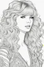 Placeholder: coloring pages of taylor swift for adults, Designs Black and white, No Shading