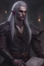 Placeholder: beautiful male dark elf distraught bard