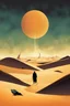 Placeholder: text: "DUNE" book cover art by text: "FRANK HERBERT", digital illustration by Dan Matutina, cover art, rich colors, smooth, sci-fi, artistic