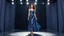 Placeholder: very beautiful 1 lady with makeup curvy hair pretty long skirt and bluose with nice jewel patterns high heels, full body standing gracefully in modern stage,dynamic lights