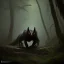 Placeholder: franz frazetta style, vampire bat lurking in the forest clearing, night