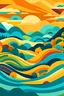 Placeholder: Abstract Landscape Create a t-shirt design using vector shapes to represent an abstract landscape. Think rolling vector hills, stylized suns, or wavy oceans.