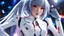 Placeholder: (best quality, masterpiece, colorful, dynamic angle, highest detailed)(\Rei Ayanami\), upper body photo, fashion photography of cute girl (\Rei Ayanami\), red eyes, dressing high detailed Evangelion white suit (high resolution textures), in dynamic pose, bokeh, (intricate details, hyperdetailed:1.15), detailed, moonlight passing through hair, (fantasy colors background, official art, extreme detailed, highest detailed), HDR+