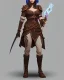 Placeholder: d&d character female cleric cheery armor