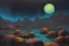 Placeholder: Rocks, night, 2000's sci-fi movies influence, otto pippel impressionism painting