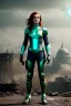 Placeholder: ruined city, __sci-fi armor__, __angles__, 19 year old woman, strikingly beautiful, ginger hair, emerald eyeco, [__starlets__|__starlets__], (pale __skincolor__ skin:1.2), __camera__ __hair__, detailed face and eyes, (ccup breasted:1.1), leather choker, freckles, dynamic pose, _expression_, __accessory__, strappy outfit, (straps:1.1), longsword in right hand, (buckles, buttons, snaps, rings:1.0), haltertop, detailed eyes, plump lips, fantasy theme, Model hash: ddc3021b