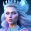 Placeholder: A portrait of a full body crystalised blue pink queen,smiling face, blue eyes, long blond hair, atmospheric, realistic, unreal engine, lighting