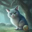 Placeholder: Cute Mysterious Animal,Ambiance dramatique, hyperrealisme, 8k, high quality, great details, within portrait, illustration, studio ghibli style