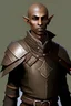 Placeholder: Dungarth Graylock is a Male Wood Elf, he is 416 years old, and works as a Scout. he is Very Underweight and Short for a Elf, standing at 5'1". he has Brown coloured Skin. he is Bald. he is wearing Studded Leather Armor, over which he is wearing a Wool Jacket. In addition, he is adorned with an Expensive Necklace.