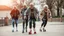 Placeholder: Elderly pensioners on roller skates. Photographic quality and detail, award-winning image, beautiful composition, 35mm lens.