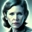 Placeholder: carrie fisher in the arms of harrison ford, waist up portrait, intricate, oil on canvas, masterpiece, expert, insanely detailed, 4k resolution, cinematic smooth, intricate detail , soft smooth lighting, soft pastel colors,