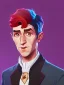 Placeholder: Portrait of a 30 year old strange gay wizard like Mary Poppins