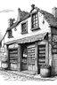 Placeholder: black and white drawing of an old wineshop