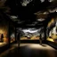 Placeholder: A dark brown virtual realm with digital magnets designed in Lascaux cave paintings painted by Utagawa Hiroshige