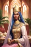 Placeholder: Story Arabian, a Queen Batoul would sit with her team called the Tea Majlis. Her team consisted of: - Riouf, her daughter and the hero of the tribe - Professional royal writer - Live Barbie game - Comedian Jim Carrey - Former U.S. President Donald Trump In a large room with wide windows from which the light of nature, light colors, plants, modern furniture, and modern interior design enter. They were thinking of a new interior design for the palace. Meanwhile, they drank cinnamon tea and watched