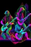 Placeholder: neons psychedelic guitarist musicians with geometrical patterns and neon colors