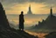 Placeholder: Sir Roland to the Dark Tower came, style Caspar David Friedrich