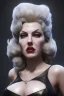 Placeholder: Lana Turner as evil queen in black leather, leather, busty, cleavage, angry, stern look. character design by cory loftis, fenghua zhong, ryohei hase, ismail inceoglu and ruan jia. unreal engine 5, artistic lighting, highly detailed, photorealistic, fantasy