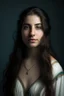 Placeholder: portrait of a 25 year old woman who looks like an elegant, greek goddess; she is beautiful and has long dark hair, friendly, faithful, hopeful