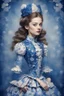 Placeholder: The nutcracker, a kind of girl with blue tones and patterns,