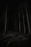 Placeholder: Night, trees, rocks, mountains, creepy, gothic horror films influence, photography