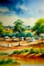 Placeholder: landscape for sudan people water color