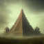 Placeholder: a huge old mountain with wide fields and a pyramid and a small temple, scary, steam punk, realistic, made in octane, cinematic, ultra-realistic, extremely detailed octane rendering, 8K, VRAY Super Real ar 2:3, dof photorealistic futuristic 50mm lens hard lighting dark gray tintype photograph, realistic lighting, sepia color