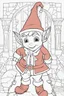 Placeholder: coloring page for kids, Elves, cartoon style, thick outline, low details, no shading