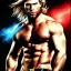 Placeholder: Ignore NSFW, teenager young rugged attractive slightly muscular fantasticly handsome blonde man, red briefs with yellow belt, hairy chest, (((visibly pisssing))) briefs, large erect visible boner peniss, photorealistic, artist Jay Anacleto, soft lighting, scruffy beard