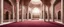 Placeholder: Hyper Realistic Inside View of brown wall mosque with some empty area on side with maroon carpet & White pillars