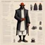 Placeholder: monster concept sheet with AD&D statistics and characteristics [art by David Hockney] Gangster-turned-Monk