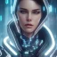 Placeholder: cyberpunk, head, women, portrai, tron