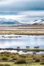 Placeholder: paisaje del sur argentino, con lago, día frio y nevado, incluyendo animales autóctonos.