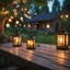 Placeholder: In the serene ambiance of the cottage yard on a warm Spring evening, a rustic wooden table sits, bathed in the warm glow of candlelit lanterns. Delicate flowers adorn its surface, their fragrance mingling with the gentle breeze. Nearby, a small kitty hops about, adding an enchanting touch to the idyllic tableau, realistic photo, 8K